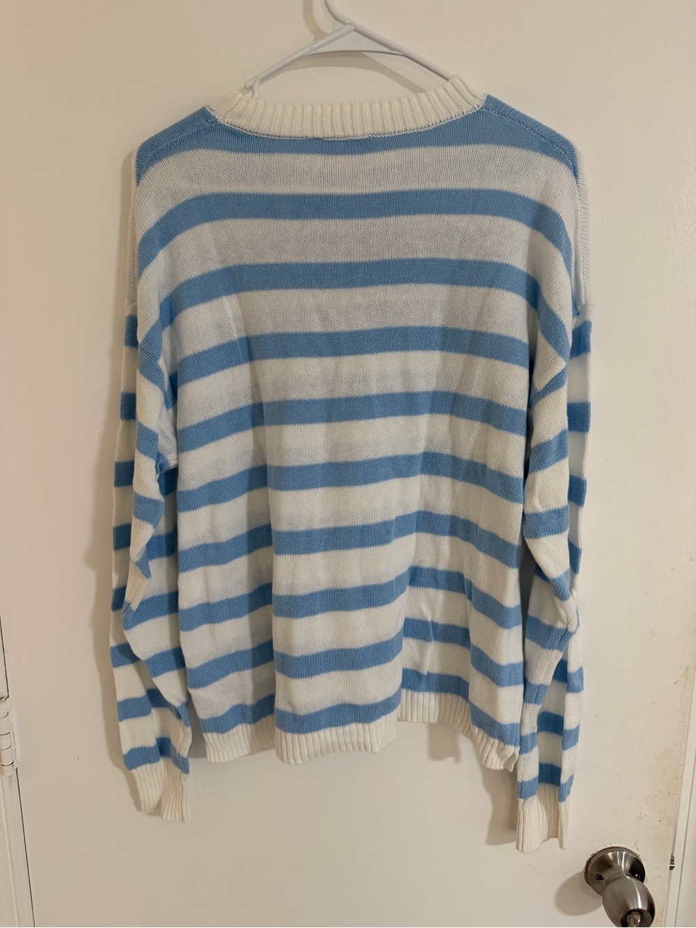 Edikted Blue and White Striped Crewneck Sweater - Picture 2 of 4